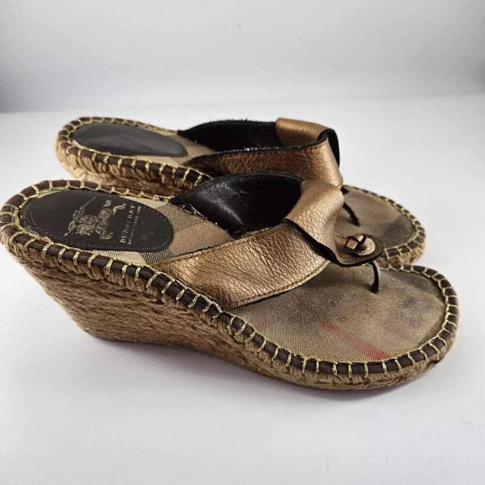 Burberry Espadrille Classic Nova Wedge Sandal 39 US 8.5 - Picture 2 of 5